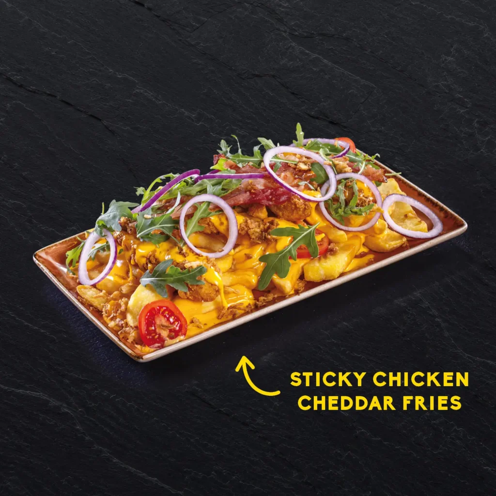 Sticky Chicken Cheddar Fries