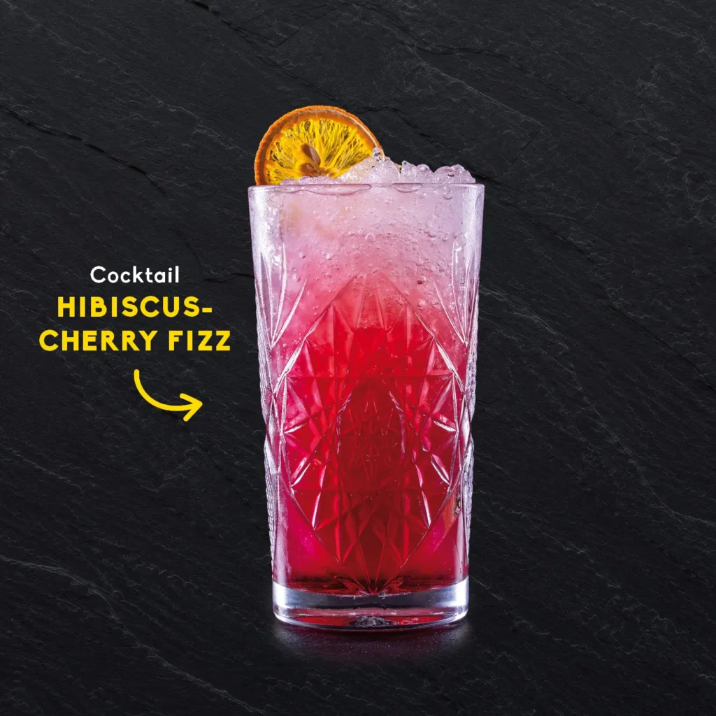 Cocktail Hibiskus-Cherry Fizz